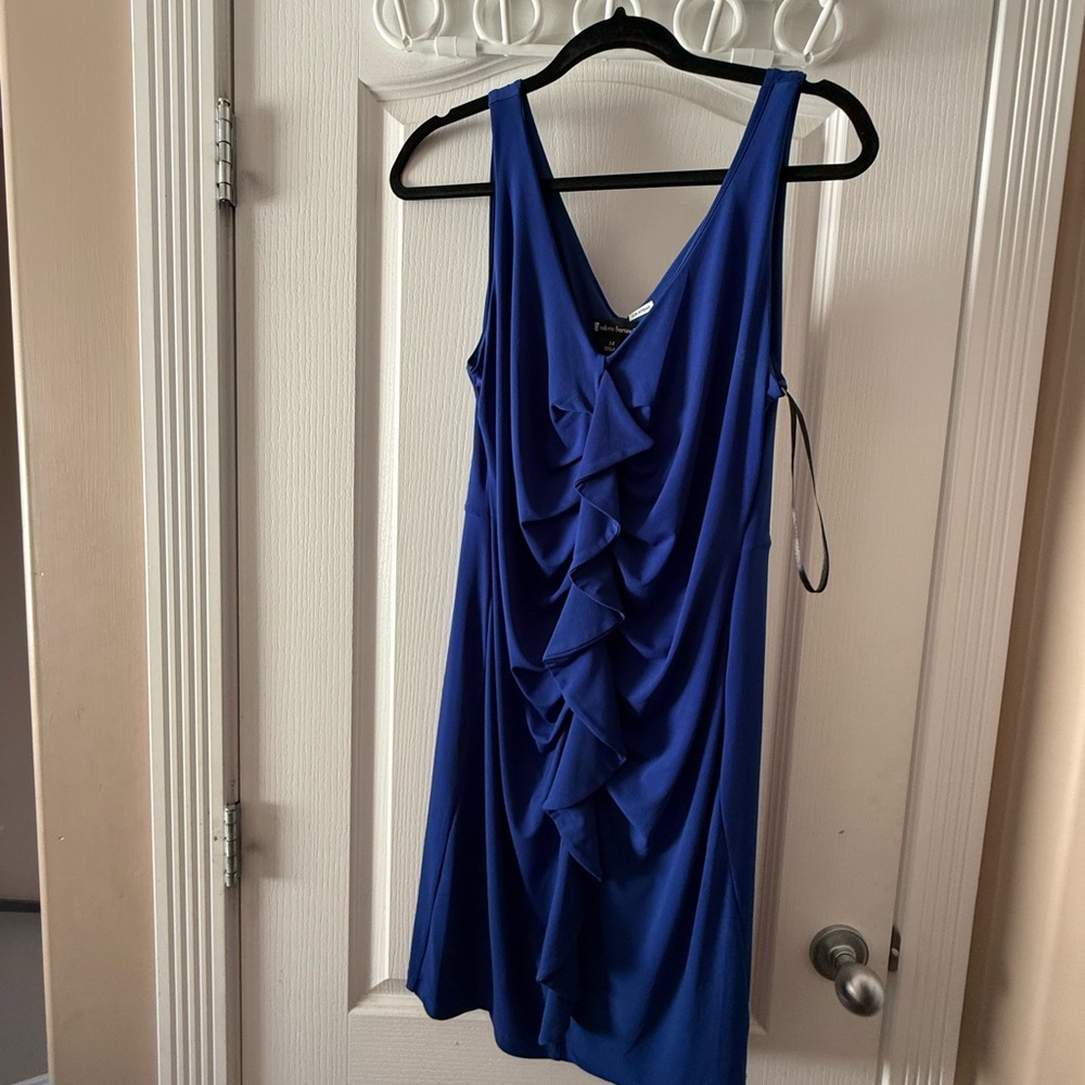 Elegant Blue Ruffle Dress